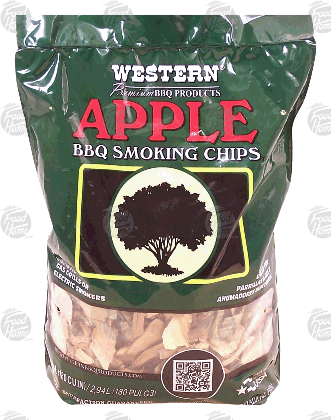 Western  apple bbq smoking chips, use with gas grills or electric smokers, 180 cubic inches Full-Size Picture